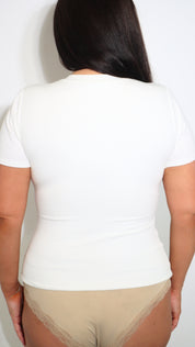 Luxe Ribbed Knit ‘Lauren’ Top - Frost