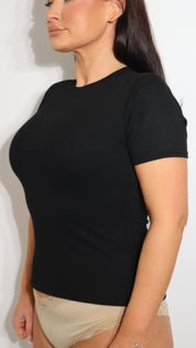 Luxe Ribbed Knit ‘Lauren’ Top - Black