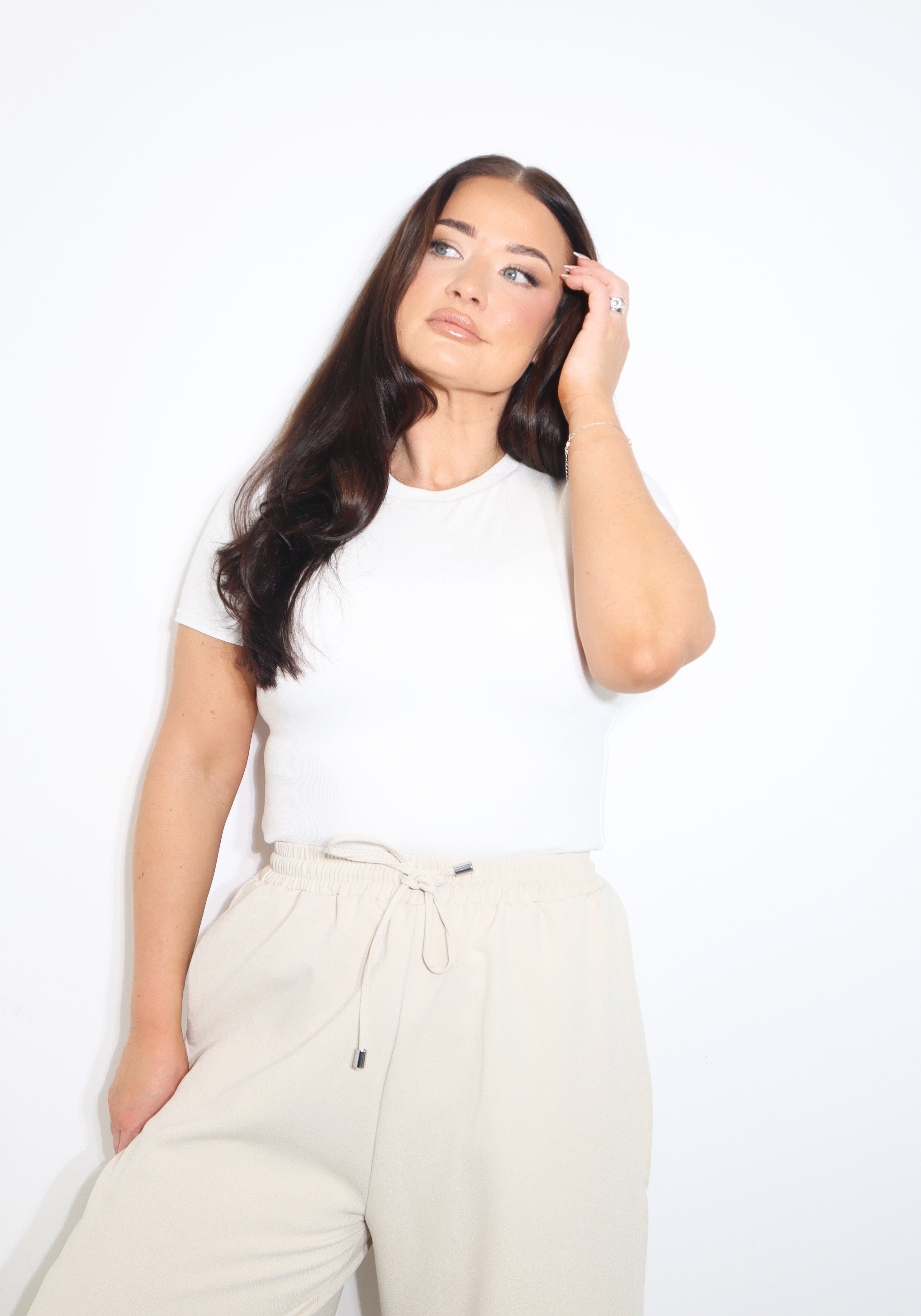 Luxe Ribbed Knit ‘Lauren’ Top - Frost