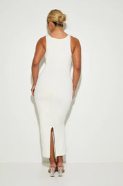 Ruched Scoop Neck Shaping 'Orla' Maxi Dress - Coconut Elrstyle