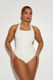 Scoop Square Neck 'Amelia' Bodysuit With Twist Back - Coconut (Limited Edition) RELR